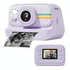 Fotocamera con stampa fotografica, flash LED da 2,0 pollici, registrazione HD 1080P, con 3 rotoli di carta, colore: viola + 32G