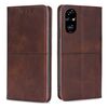 Per Honor 200 Pro 5G Custodia magnetica in pelle con texture di mucca (marrone scuro)