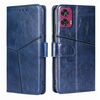 Per Motorola Edge 50 Fusion 5G Custodia in pelle con cuciture geometriche (blu)