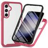 Per Samsung Galaxy A55 5G Starry Sky Solid Color Series Custodia per telefono in PC + TPU con pellicola PET (rosa)