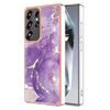 Per Samsung Galaxy S25 Ultra 5G Custodia per telefono antiurto in TPU IMD a doppio lato con motivo in marmo galvanico (viola 002)