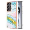 Per Samsung Galaxy S25 Ultra 5G Custodia per telefono antiurto in TPU IMD a doppio lato con motivo in marmo galvanico (verde 004)