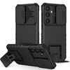 Per Samsung Galaxy S25 5G Custodia per telefono con supporto stereoscopico scorrevole Camshield (nero)