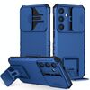 Per Samsung Galaxy S25 5G Custodia per telefono con supporto stereoscopico scorrevole Camshield (blu)
