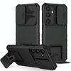 Per Samsung Galaxy S25+ 5G Custodia per telefono con supporto stereoscopico scorrevole Camshield (nero)