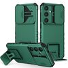 Per Samsung Galaxy S25+ 5G Custodia per telefono con supporto stereoscopico scorrevole Camshield (verde)