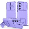 Per Samsung Galaxy S25+ 5G Custodia per telefono con supporto stereoscopico scorrevole Camshield (viola)