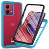 Per Motorola Moto G84 Starry Sky Solid Color Series Custodia per telefono in PC + TPU con pellicola PET (blu cielo)