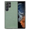Per Samsung Galaxy S25 Ultra 5G Custodia per telefono con cover posteriore in pelle con trama in fibra di carbonio (verde)