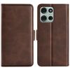 Per Motorola Moto G75 5G Custodia in pelle con chiusura magnetica orizzontale a doppio lato (marrone)