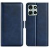 Per Motorola Moto G75 5G Custodia in pelle con chiusura magnetica orizzontale a doppio lato (blu scuro)