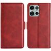 Per Motorola Moto G75 5G Custodia in pelle con chiusura magnetica orizzontale a doppio lato (rosso)