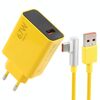 Caricabatterie rapido USB da 67 W con cavo USB a gomito di tipo C da 1 m, tipo di spina: spina UE (giallo)