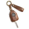 Per Peugeot Django Hallmo Custodia protettiva in pelle di mucca naturale per chiave (marrone)