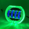 Motociclo Veicolo elettrico Modifica generale Faro a LED 4 perline Lampade a doppia lente, Stile: Apertura verde + Occhio del diavolo blu