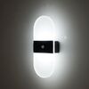 Lampada da parete ricaricabile a induzione intelligente in acrilico magnetico Lampada da comodino per camera da letto Luce bianca ad arco nero