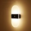 Lampada da parete ricaricabile a induzione intelligente in acrilico magnetico Lampada da comodino per camera da letto Luce calda ad arco nero