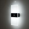 Lampada da parete ricaricabile a induzione intelligente in acrilico magnetico, lampada da comodino per camera da letto, luce bianca rettangolare nera