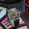 Dulunwe 6057A 30m impermeabile luminoso orologio meccanico completamente automatico, colore: cinturino in pelle nero