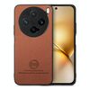 Per vivo X200 Pro mini Twill Tessuto Pelle Custodia Posteriore per Telefono (Marrone)
