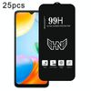 Per Redmi 10C 25 pezzi Pellicola in vetro temperato a schermo intero con grande arco in alluminio