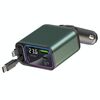 Caricabatteria da auto con doppio cavo retrattile, luce ambientale, display della tensione, porta: tipo C+8 pin