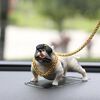 Accessori per console centrale per auto, cane Bully Car, decorazioni per cani sociali, ornamenti per interni auto (bianco)