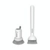 2 pezzi/set ecoco Pentola Spazzola per lavare i piatti Manico corto comprimibile + Manico lungo Spazzola girevole per lavare i piatti (bianco semplice)