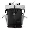 WEPOWER Zaino da uomo e da donna con colori a contrasto per pendolarismo, borsa casual di grande capacità (grigio)