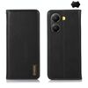 Per Xiaomi Poco X7 Pro KHAZNEH Custodia per telefono in pelle di vacchetta con strato superiore in nappa (nero)