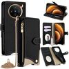 Per vivo X100 Crossbody Chain Fishtail Litchi Custodia per telefono in pelle (nero)
