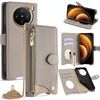 Per vivo X100 Crossbody Chain Fishtail Litchi Custodia per telefono in pelle (grigio)