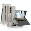 Per Samsung Galaxy Z Fold6 GKK Integrated Flip Wallet Custodia in pelle per telefono con slot per penna, penna non inclusa (grigio titanio)
