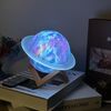 Altoparlante Bluetooth da tavolo a forma di pianeta con illuminazione RGB, subwoofer 3D per la casa (anelli a stella da sogno)