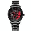 YAZOLE N942 Orologio da uomo personalizzato Orologio scheletrato rotante (rosso)