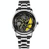 YAZOLE N942 Orologio da uomo personalizzato Orologio scheletrato rotante (giallo)