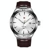 YAZOLE N953 Orologio da uomo semplice da lavoro Orologio da studente con calendario luminoso (bianco marrone)