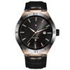 YAZOLE N953 Orologio da uomo semplice da lavoro Orologio da studente con calendario luminoso (oro nero)