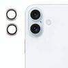 Per iPhone 16/16 Plus, pellicola per obiettivo in vetro temperato 9H per fotocamera posteriore (argento)