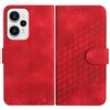 Custodia in pelle con stampa a testa di elefante per Redmi Note 12 Turbo / Xiaomi Poco F5 con cordino (rosso)
