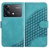 Custodia in pelle con stampa a testa di elefante per Redmi Note 13R Pro / Xiaomi Poco X6 Neo con cordino (azzurro)
