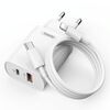 Caricabatterie rapido REMAX RP-U37 18W QC+PD con cavo da 1 m tipo C a 8 pin, tipo di spina: spina UE (bianco)