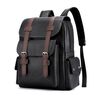 Zaino da viaggio per laptop di grande capacità in pelle PU OUMANTU 975, borsa da scuola casual (nero)