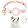 Per AirTag Tracker Custodia in silicone Piccola Daisy Pet Collar Collare per cani con campanello e pellicola anteriore e posteriore (rosa)