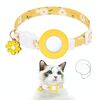Per AirTag Tracker Custodia in silicone Piccola Daisy Pet Collar Collare per cani con campanello e pellicola anteriore e posteriore (giallo)