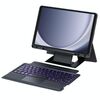 Per Samsung Galaxy Tab A9+ Supporto Galleggiante Removibile Retroilluminato Tastiera Tablet Custodia in Pelle con Touchpad (Nero)