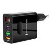 Caricabatterie multiporta per telefono cellulare con display digitale 2 USB+2 Type-C, colore: spina UE nera