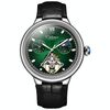 Dulunwe 6049B 30m impermeabile luminoso volano orologio meccanico completamente automatico (cinturino in pelle verde)