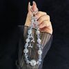Catena di perline di cristallo Heidi con nappa di zircone grigio blu (bianco)