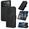 Custodia a libro in pelle con motivo a fiori di Datura per Redmi Note 13R Pro / Xiaomi Poco X6 Neo (nero)